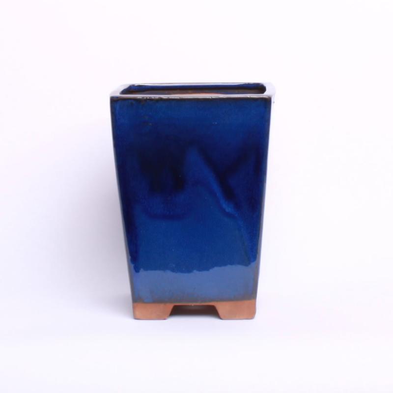 Miska kaskáda štvorcová, 13,5x13,5x18cm, modrá, glazúrovaná