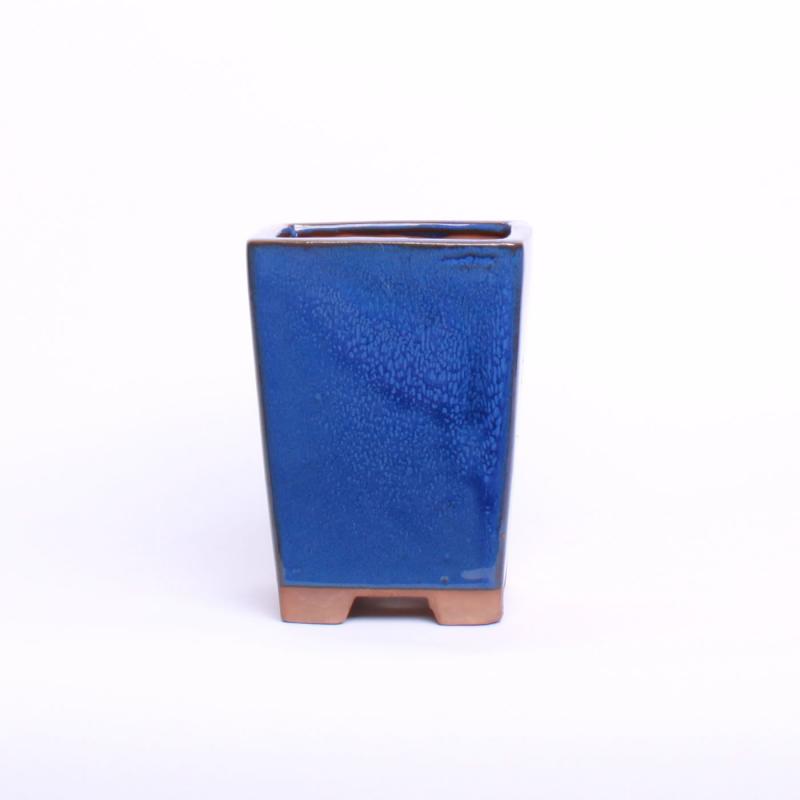 Miska kaskáda štvorcová, 10,5x10,5x14,5cm, modrá, glazúrovaná